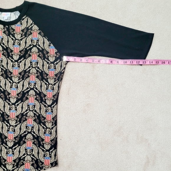 LULAROE Woman's Patriotic Raglan Sleeve Jersey Top Shirt 4th Of July Size Large - Picture 9 of 11